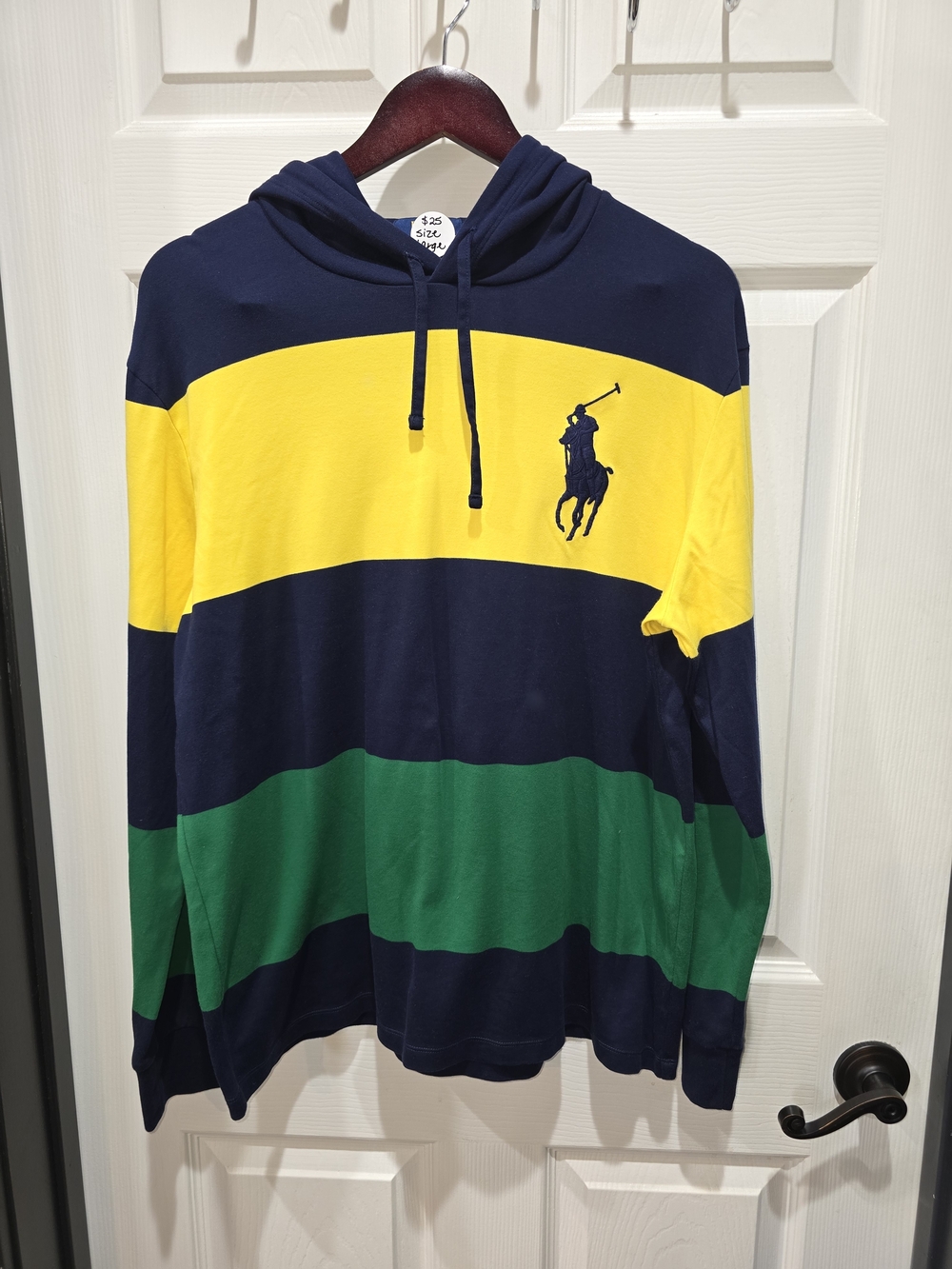 Polo by Ralph Lauren Navy, Yellow & Green Stripe Hoodie